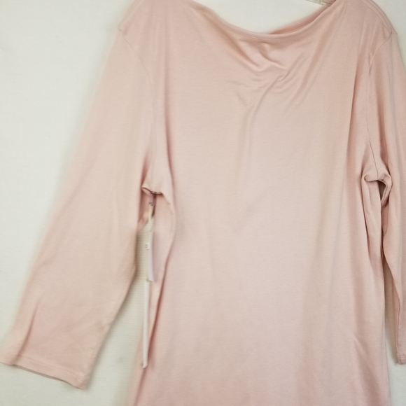 NEW Caslon Pink Boatneck Cotton Blend T-shirt 1X - Picture 4 of 9